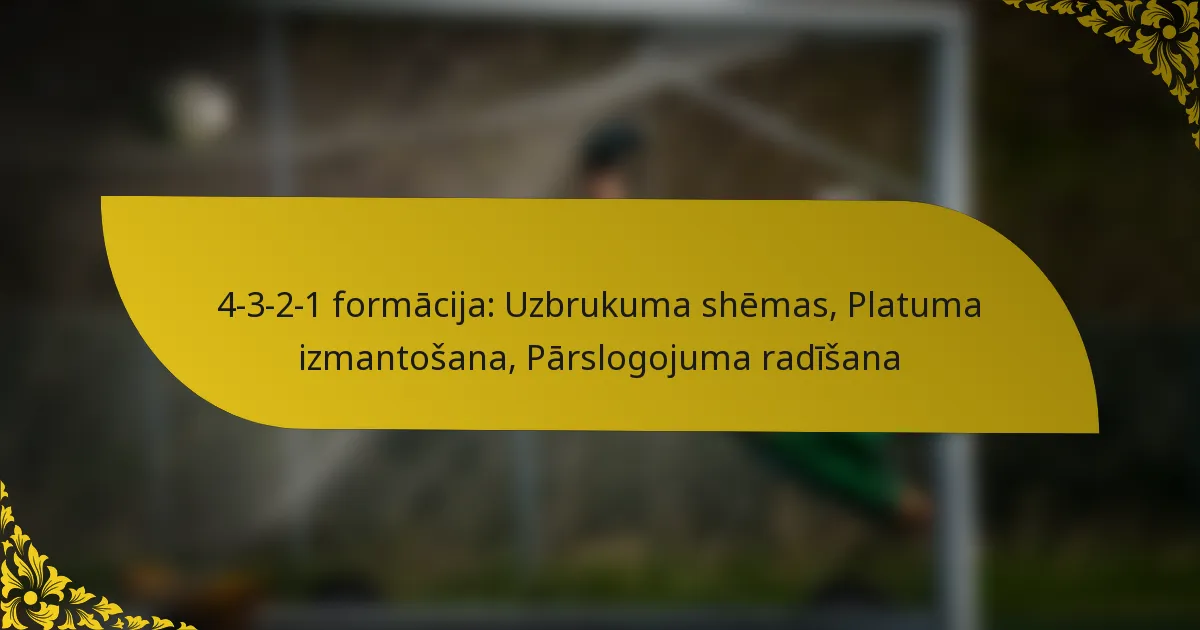 4-3-2-1 formācija: Uzbrukuma shēmas, Platuma izmantošana, Pārslogojuma radīšana