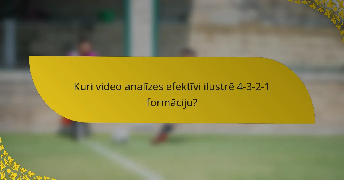 Kuri video analīzes efektīvi ilustrē 4-3-2-1 formāciju?